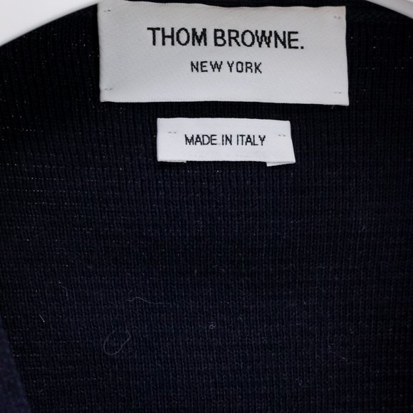Thom Browne Navy Milano Stitch Long Cardigan - Picture 6 of 15